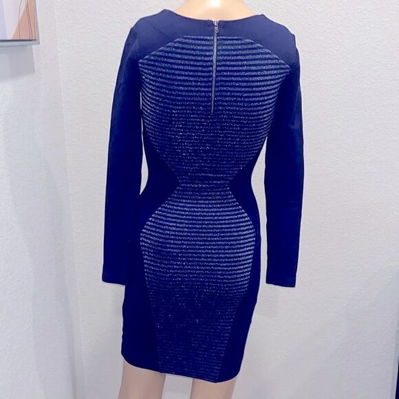 Vintage French connection navy blue striped mini dress - Picture 5 of 9